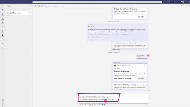 Auf Chat-Nachricht antworten -Update(10/21)