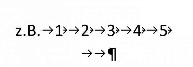 Arbeiten mit Tabstopps