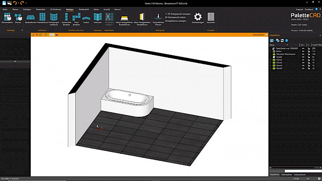 Rundungen mit anschließenden geraden Teilen verfliesen