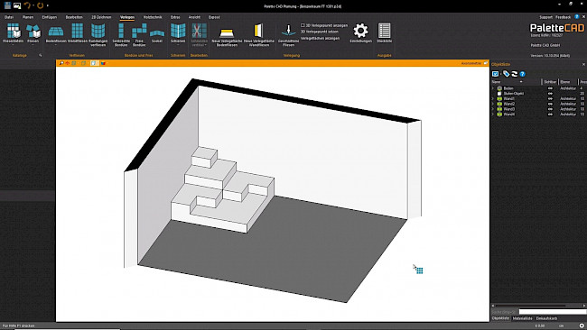 Neue Wandverlegefläche anlegen