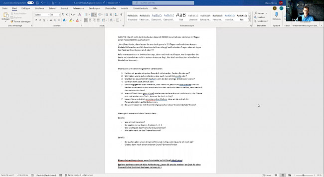 Mache das, wenn der Interessent keinen Folgetermin ausmachen will