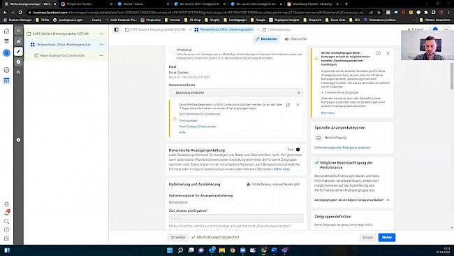 Erstellung Conversion Kampagne final