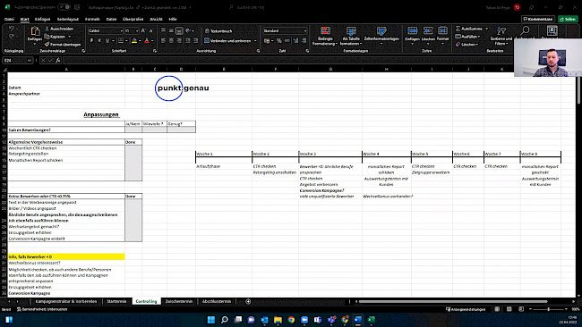 Auftragsmappe: Übersicht Optimierungen